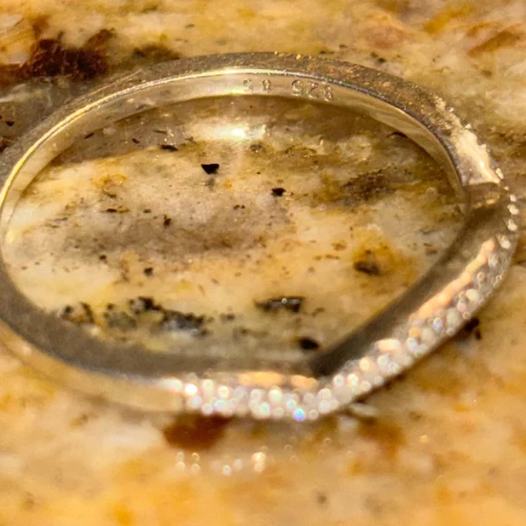 Elegant Silver Diamond Ring Set - Picture 9 of 9